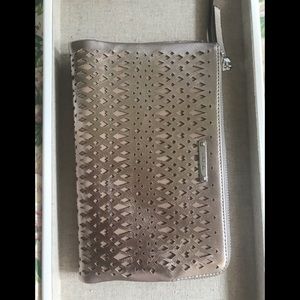 Stella & Dot vegan metallic wristlet clutch